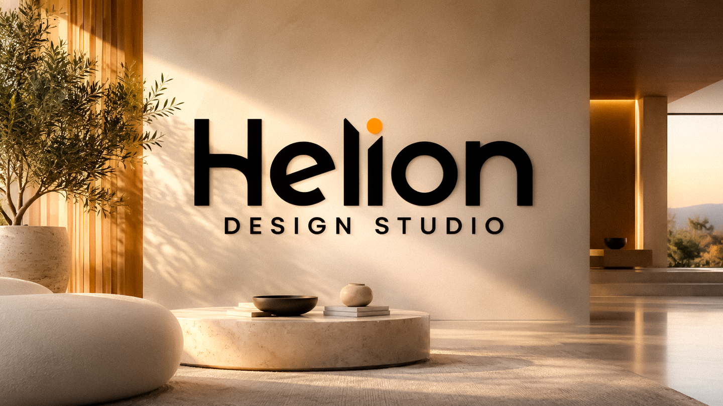 Helion — Interior Design & Development Logo Design presentation 4