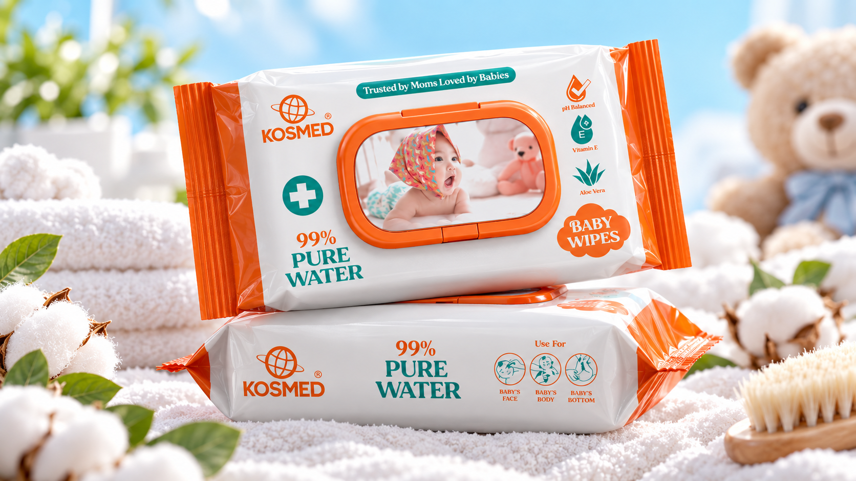 Kosmed — Baby Wipes Logo & Packaging Design presentation 1